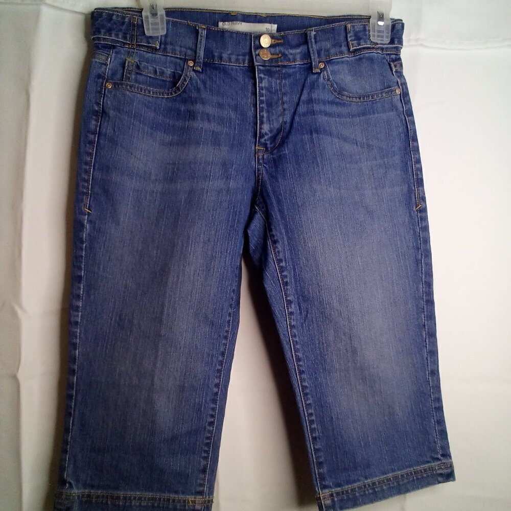 Old Navy Capri Jeans Women 10 Classic Rise Denim Blue